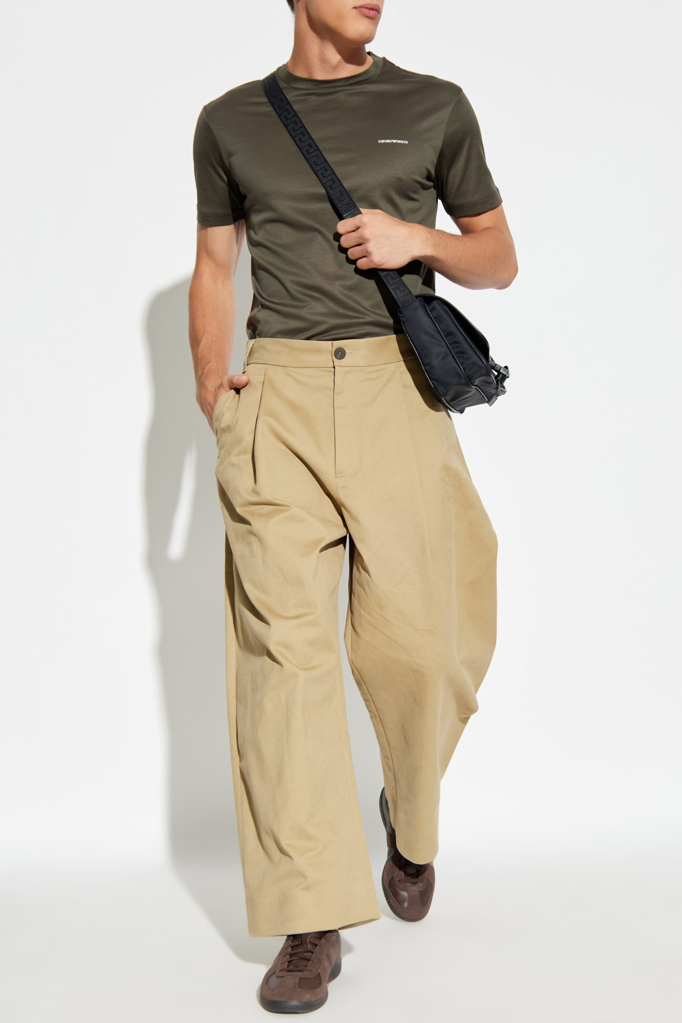 Tシャツ・カットソー EMPORIO ARMANI Men T-shirt Sage 8N1TE81JUVZ U9083 Green T-shirt with printed logo Emporio Armani - Vitkac AS